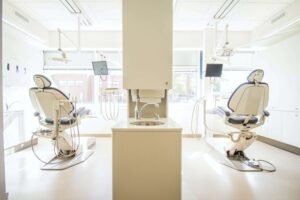 empty dentist operating chairs
