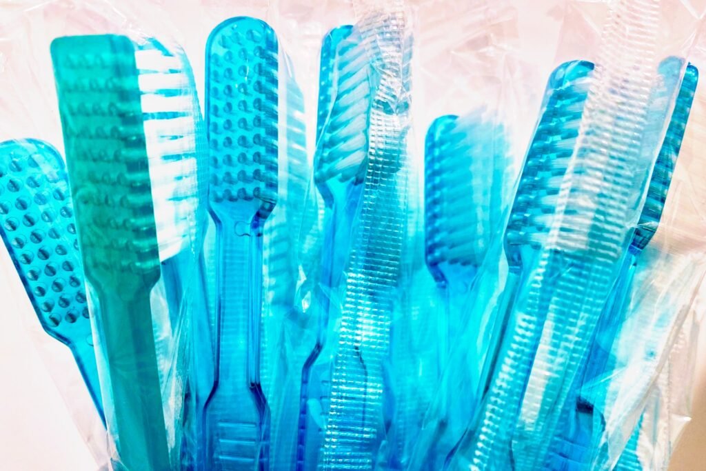 assorted tooth brushes