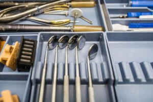 dental tools in operating room